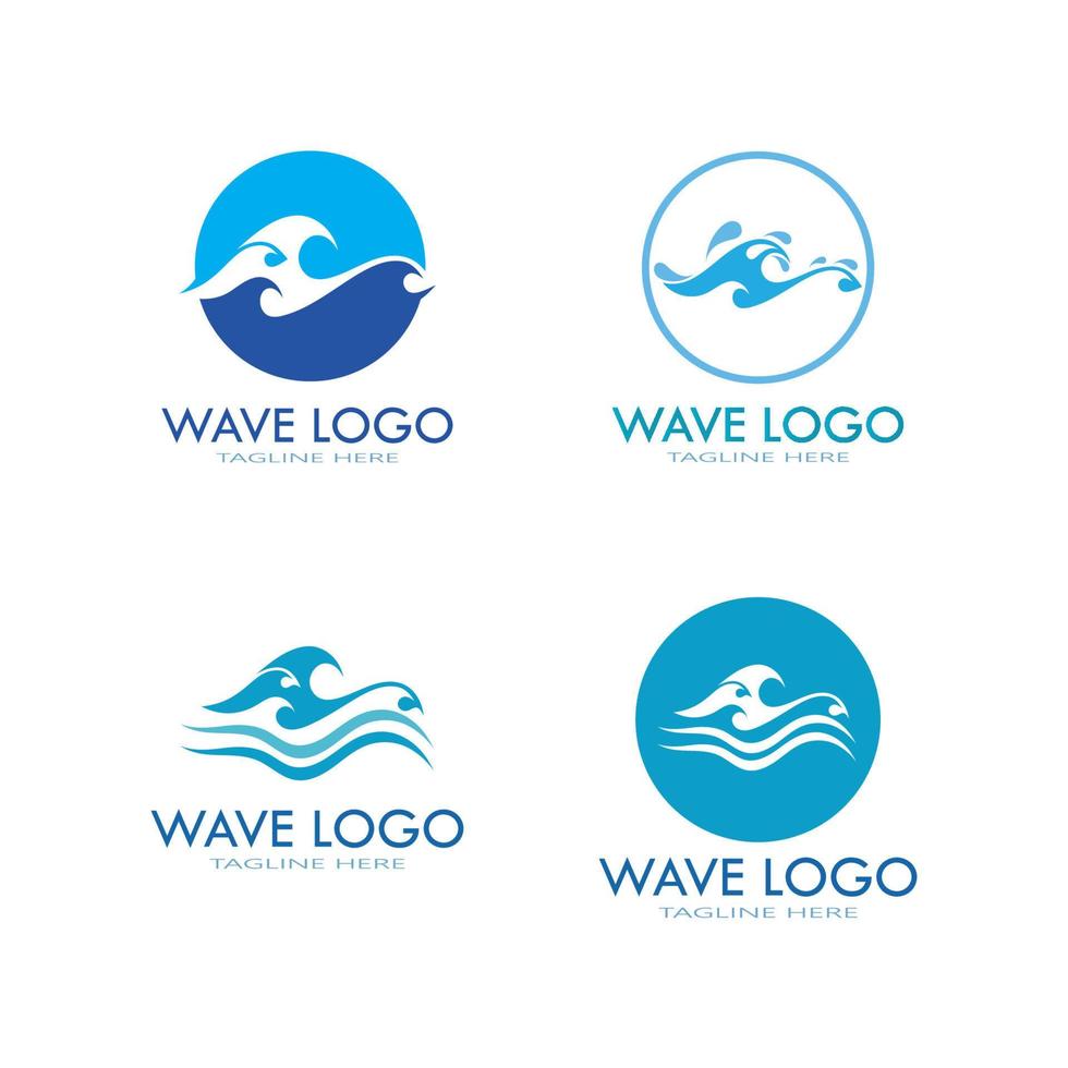 water wave logo design template icon vector