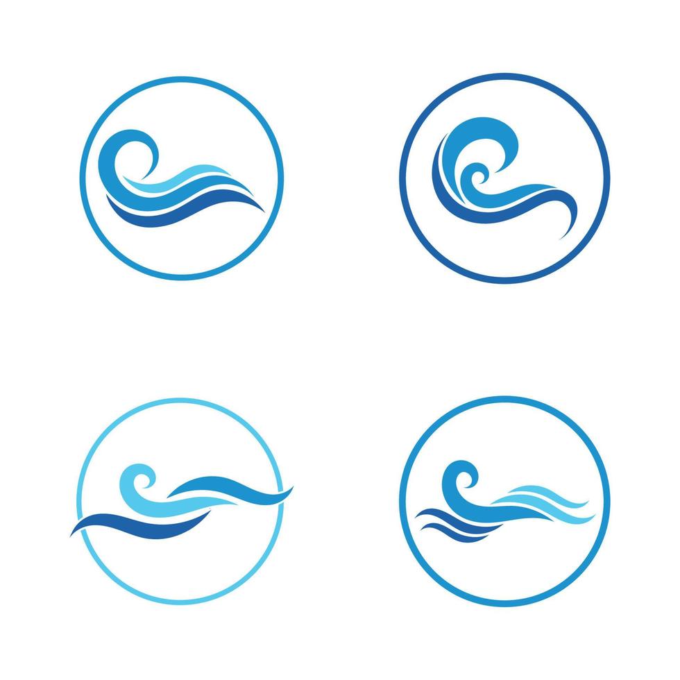 Ola de agua, plantilla de logotipo de diseño de ilustración de vector de playa de onda