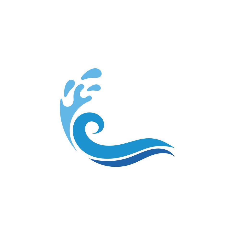 Ola de agua, plantilla de logotipo de diseño de ilustración de vector de playa de onda