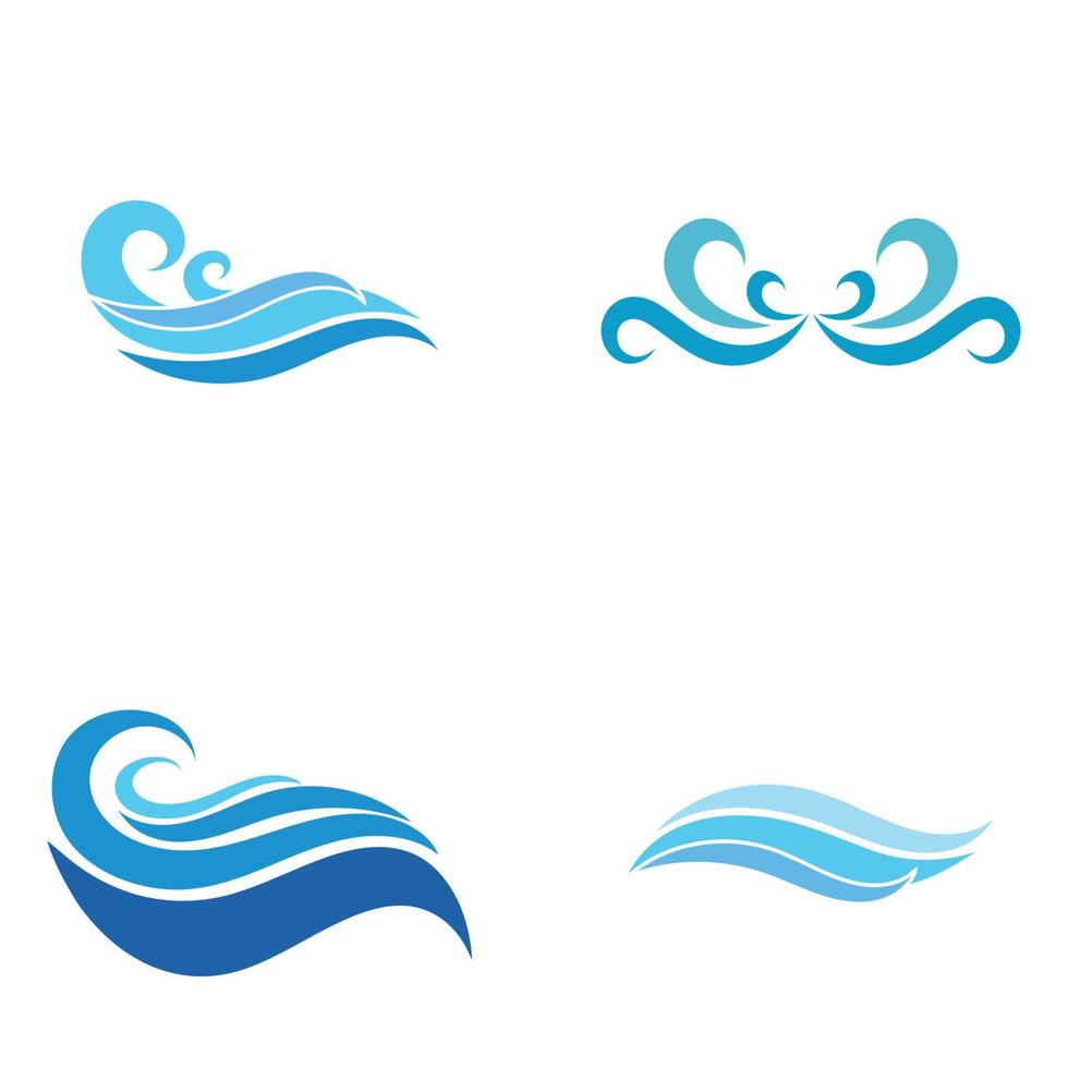 Ola de agua, plantilla de logotipo de diseño de ilustración de vector de playa de onda