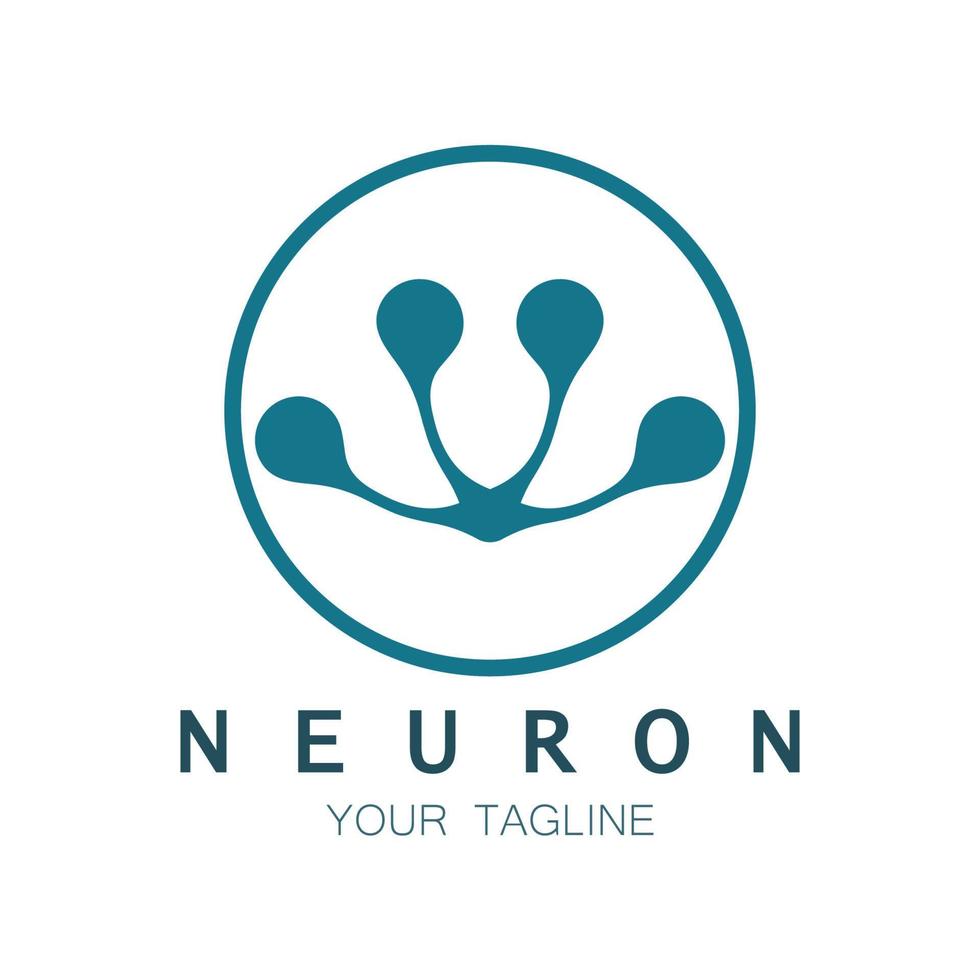 Neuron logo or nerve cell logo design,molecule logo illustration template icon with vector concept