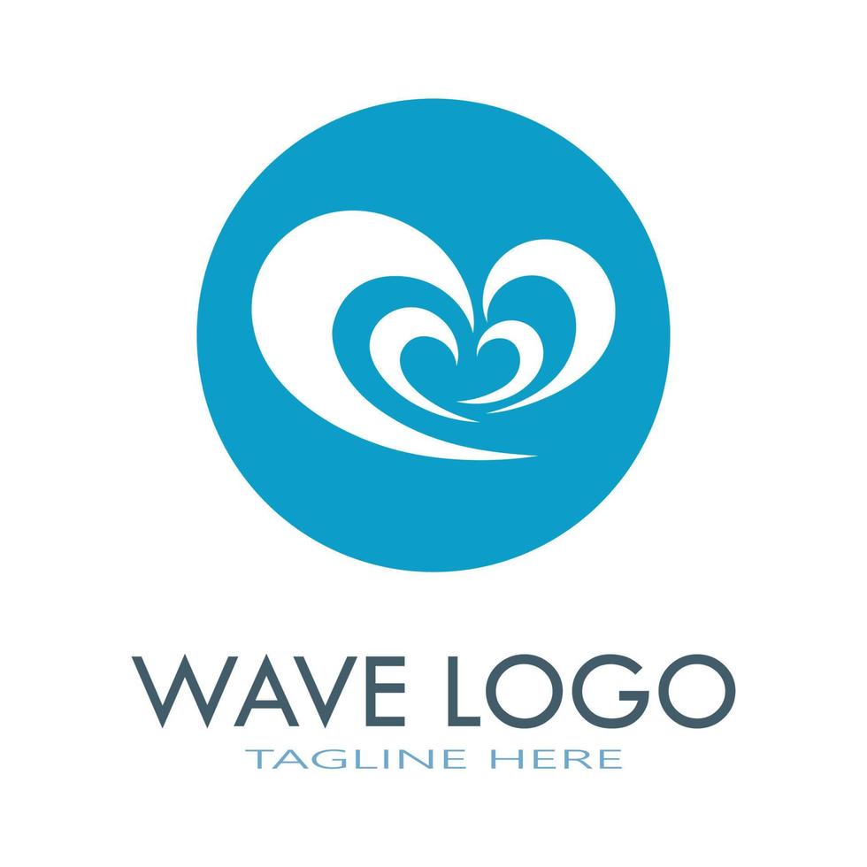 water wave logo design template icon vector