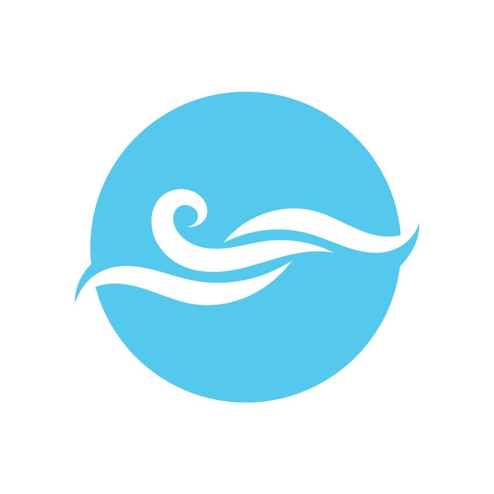 Ola de agua, plantilla de logotipo de diseño de ilustración de vector de playa de onda