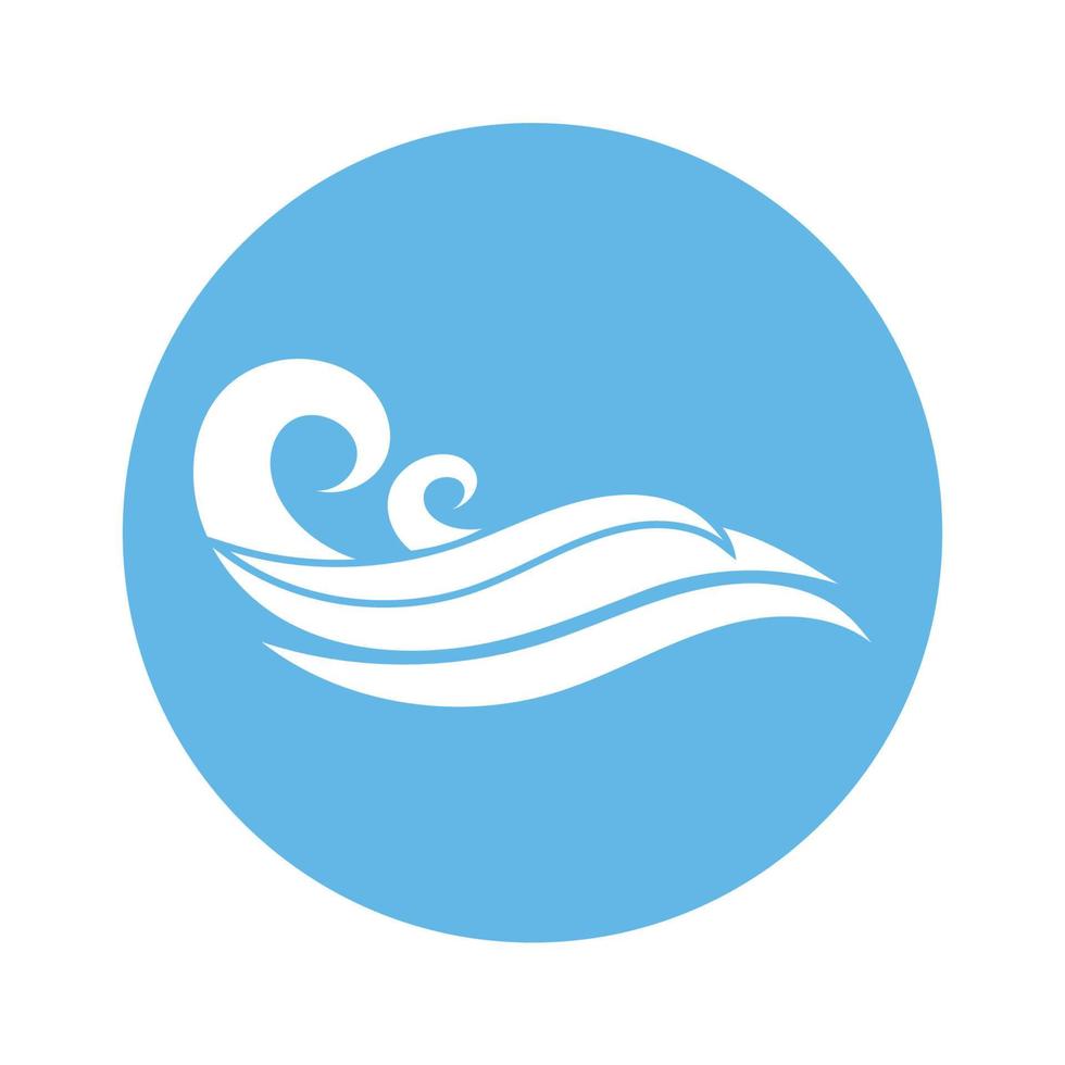 Ola de agua, plantilla de logotipo de diseño de ilustración de vector de playa de onda