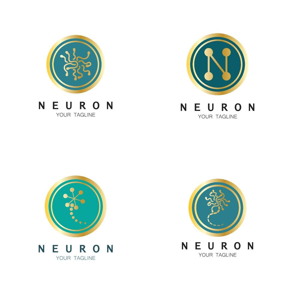 Neuron logo or nerve cell logo design,molecule logo illustration template icon with vector concept