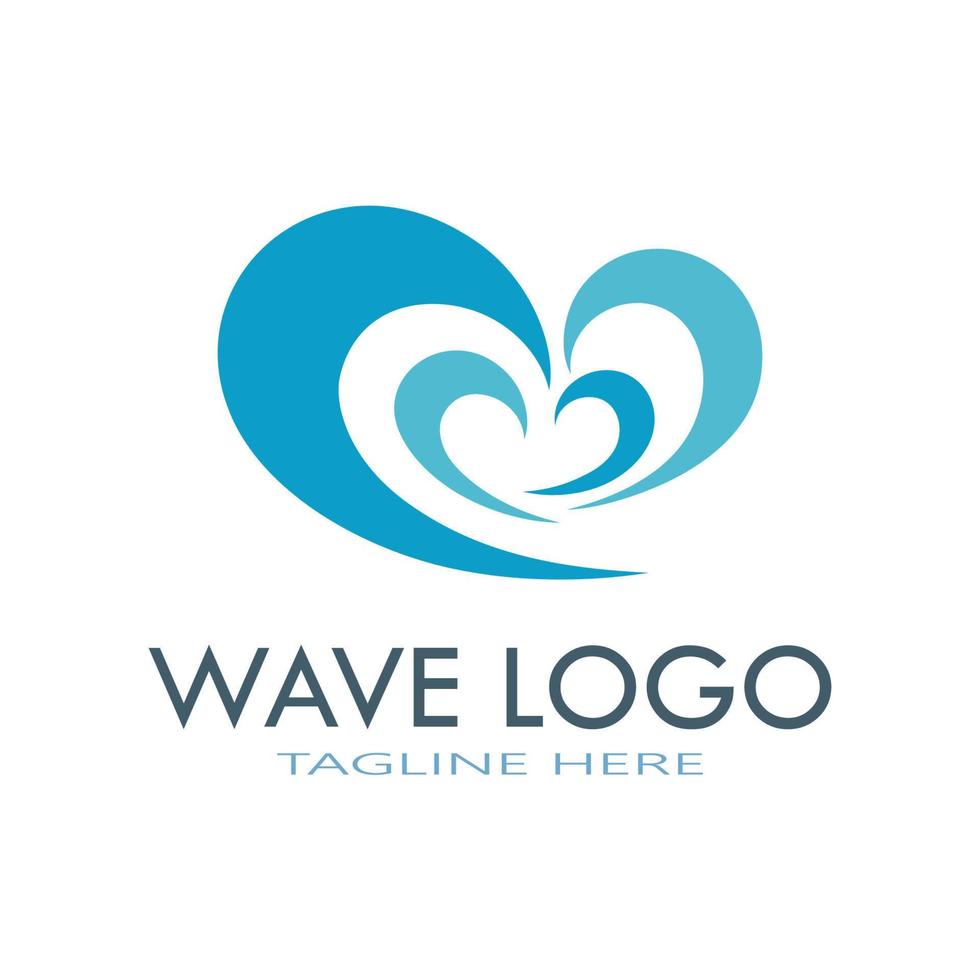 water wave logo design template icon vector