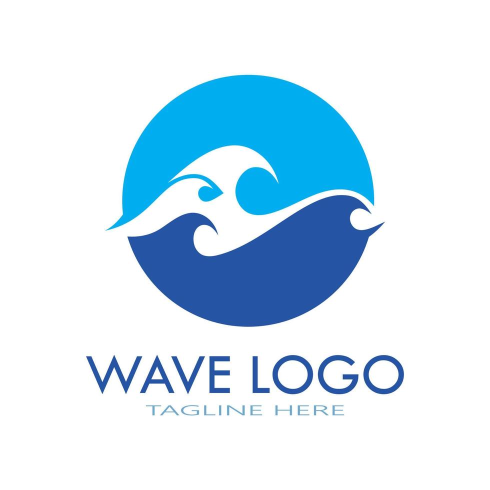 water wave logo design template icon vector