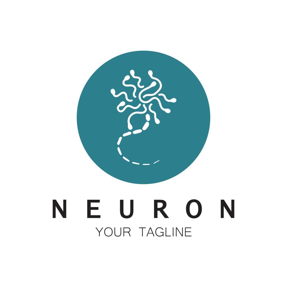 Neuron logo or nerve cell logo design,molecule logo illustration template icon with vector concept