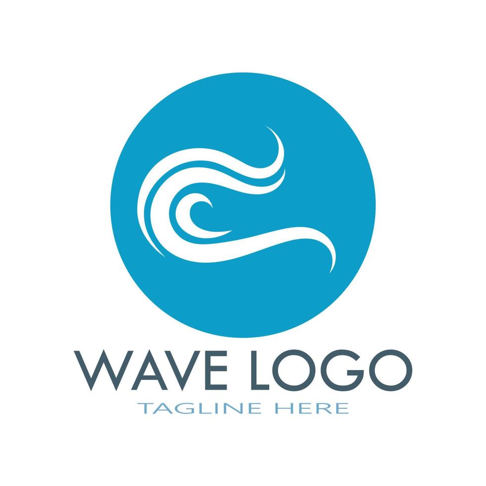 water wave logo design template icon vector