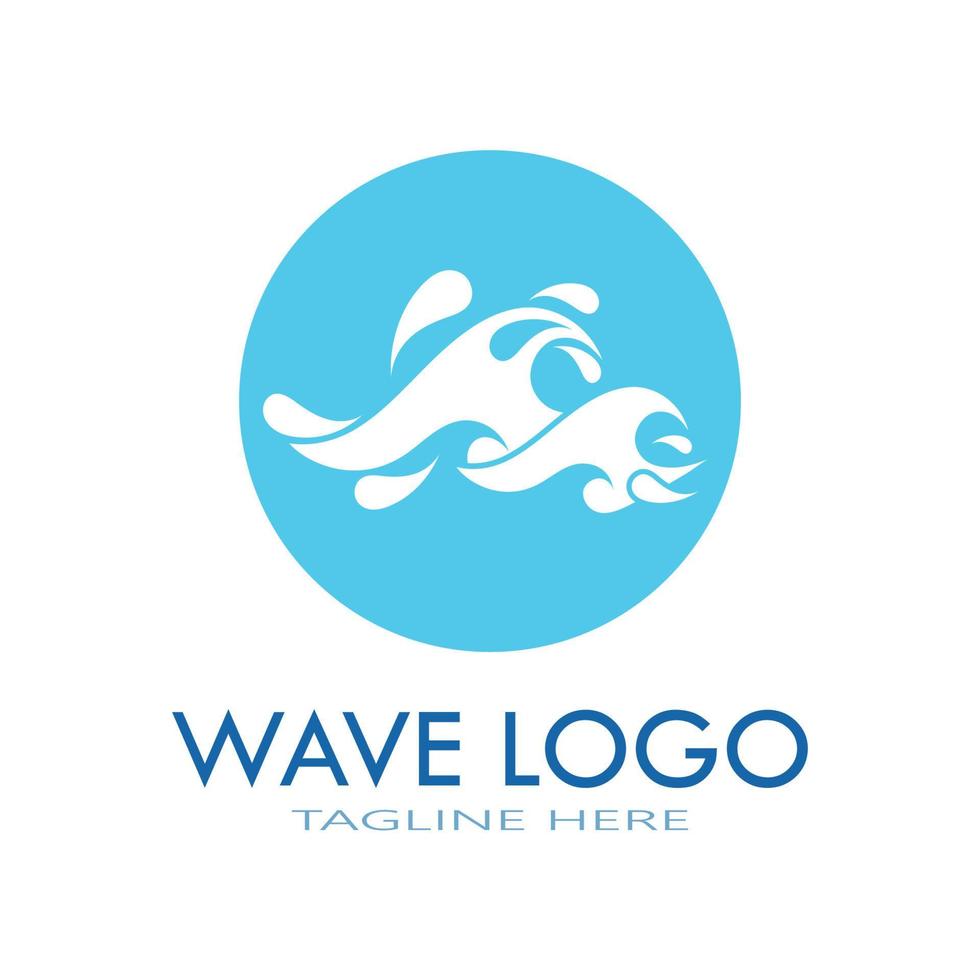 water wave logo design template icon vector