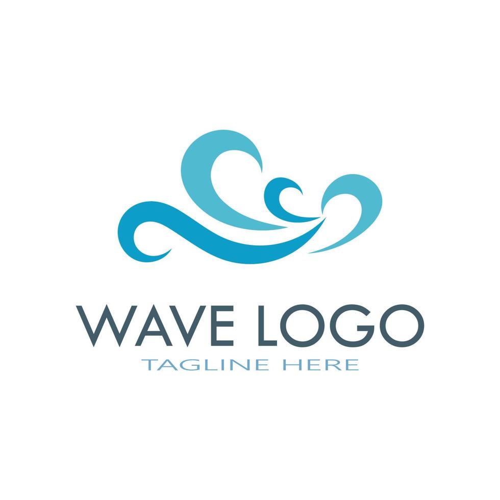 water wave logo design template icon vector