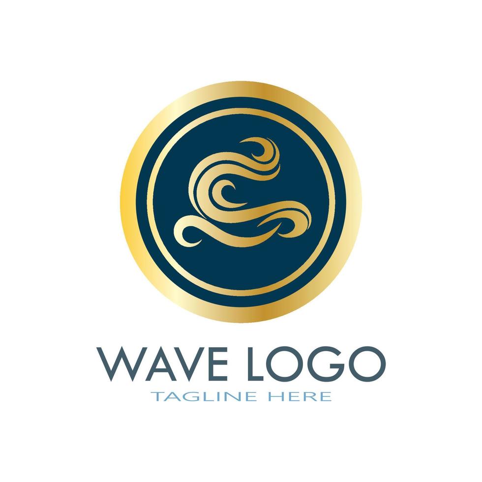 water wave logo design template icon vector