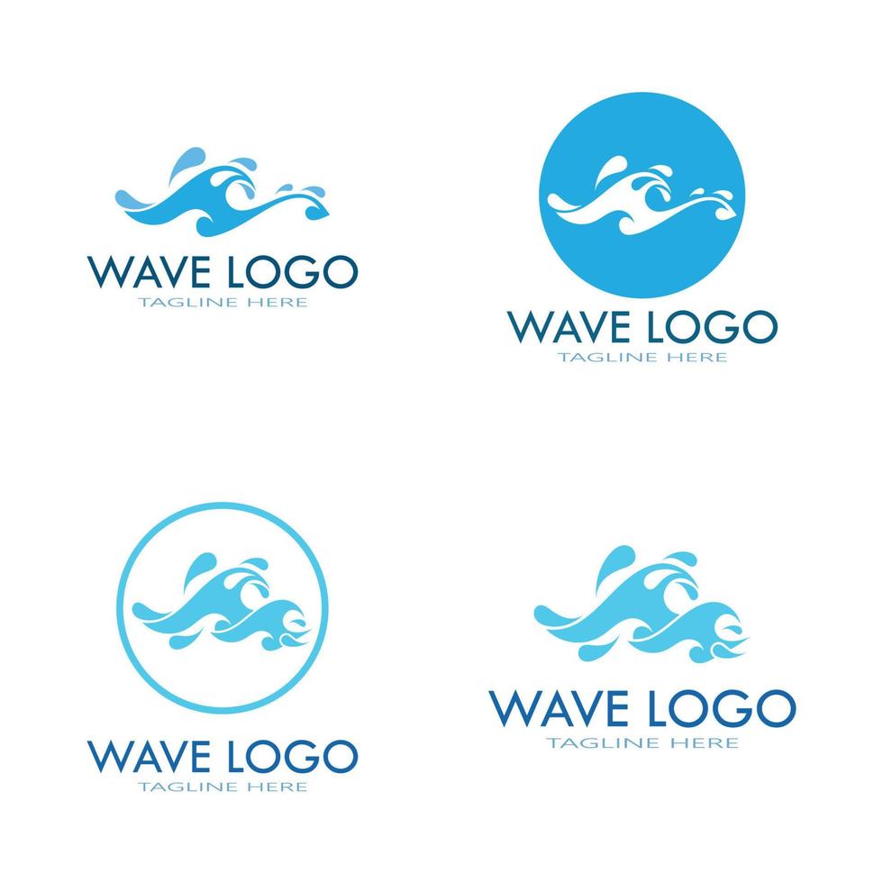 water wave logo design template icon vector