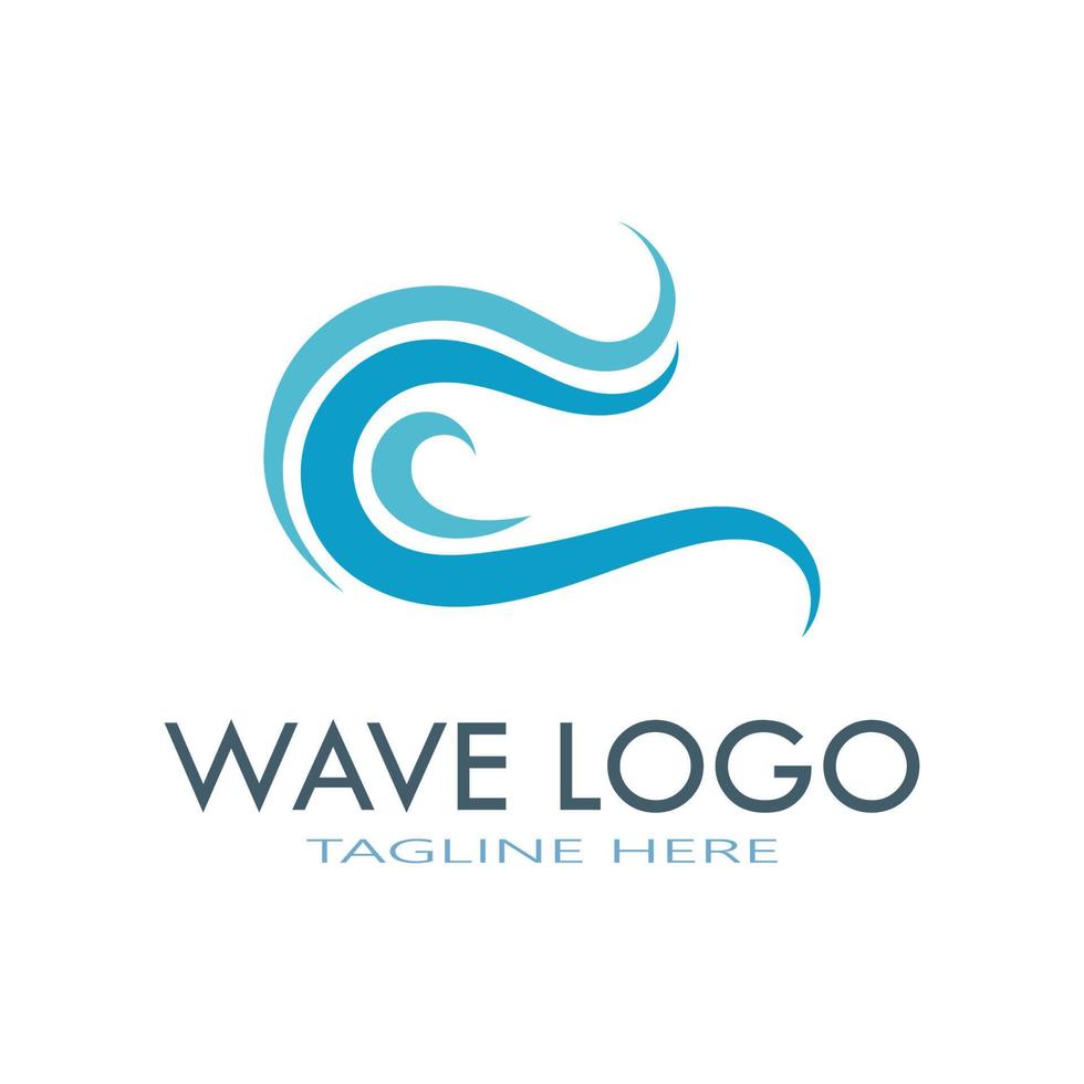 water wave logo design template icon vector