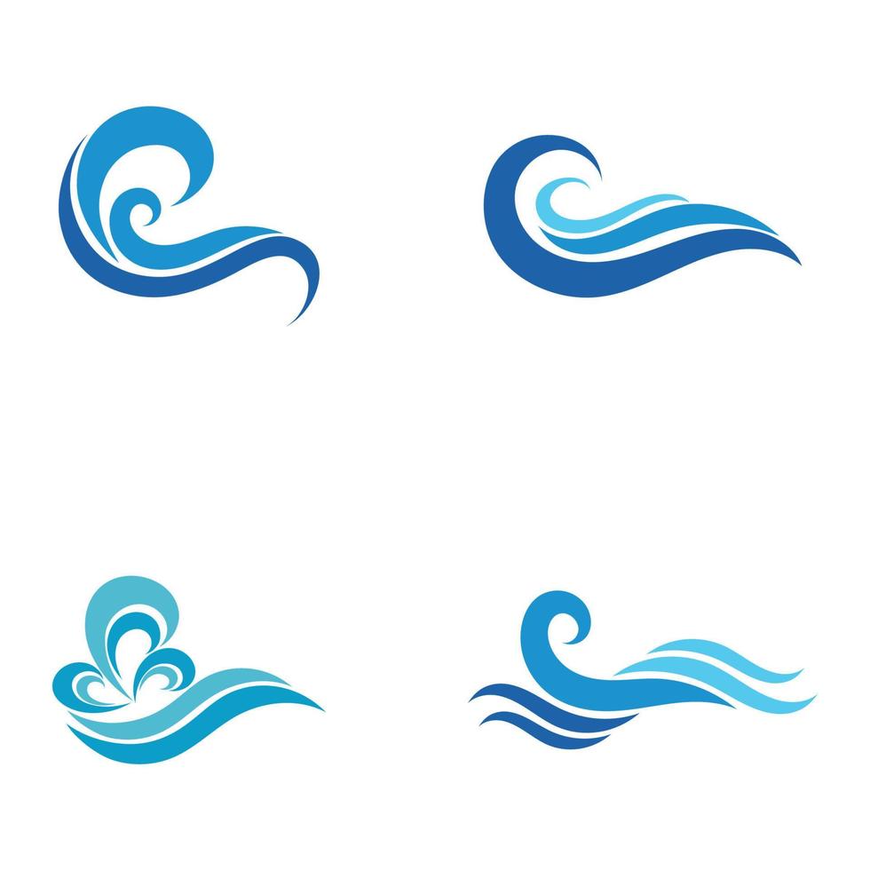 Ola de agua, plantilla de logotipo de diseño de ilustración de vector de playa de onda