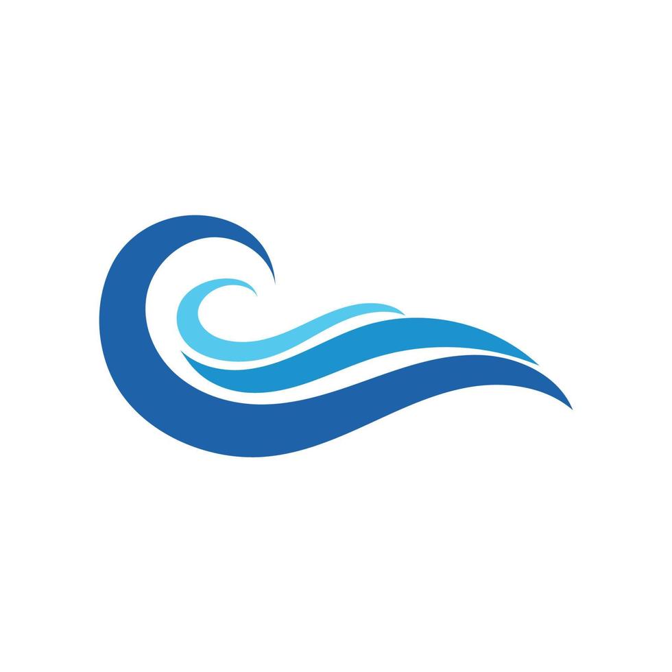 Ola de agua, plantilla de logotipo de diseño de ilustración de vector de playa de onda