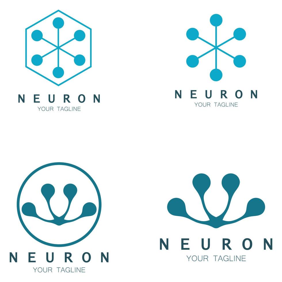 Neuron logo or nerve cell logo design,molecule logo illustration template icon with vector concept