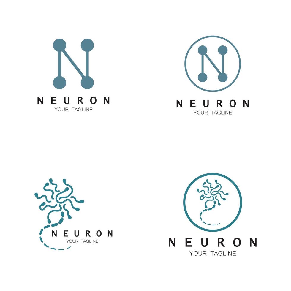 Neuron logo or nerve cell logo design,molecule logo illustration template icon with vector concept