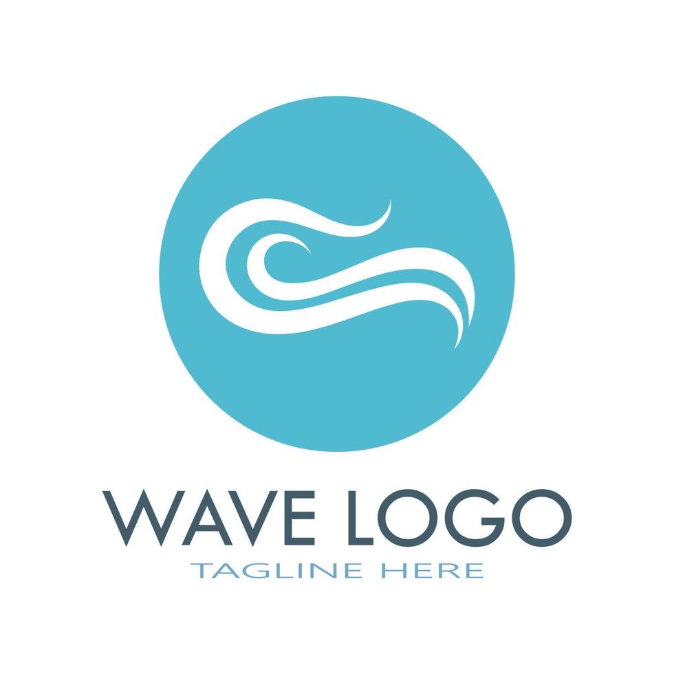 water wave logo design template icon vector