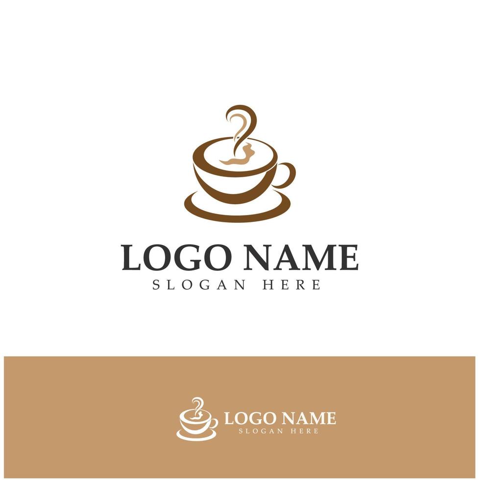Diseño de ilustración de icono de vector de plantilla de logotipo de taza de café