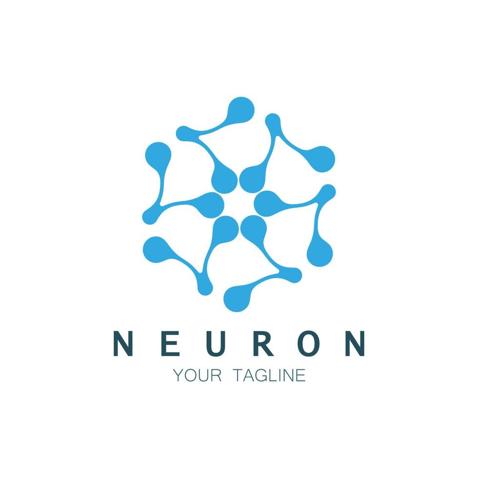 Neuron logo or nerve cell logo design,molecule logo illustration template icon with vector concept