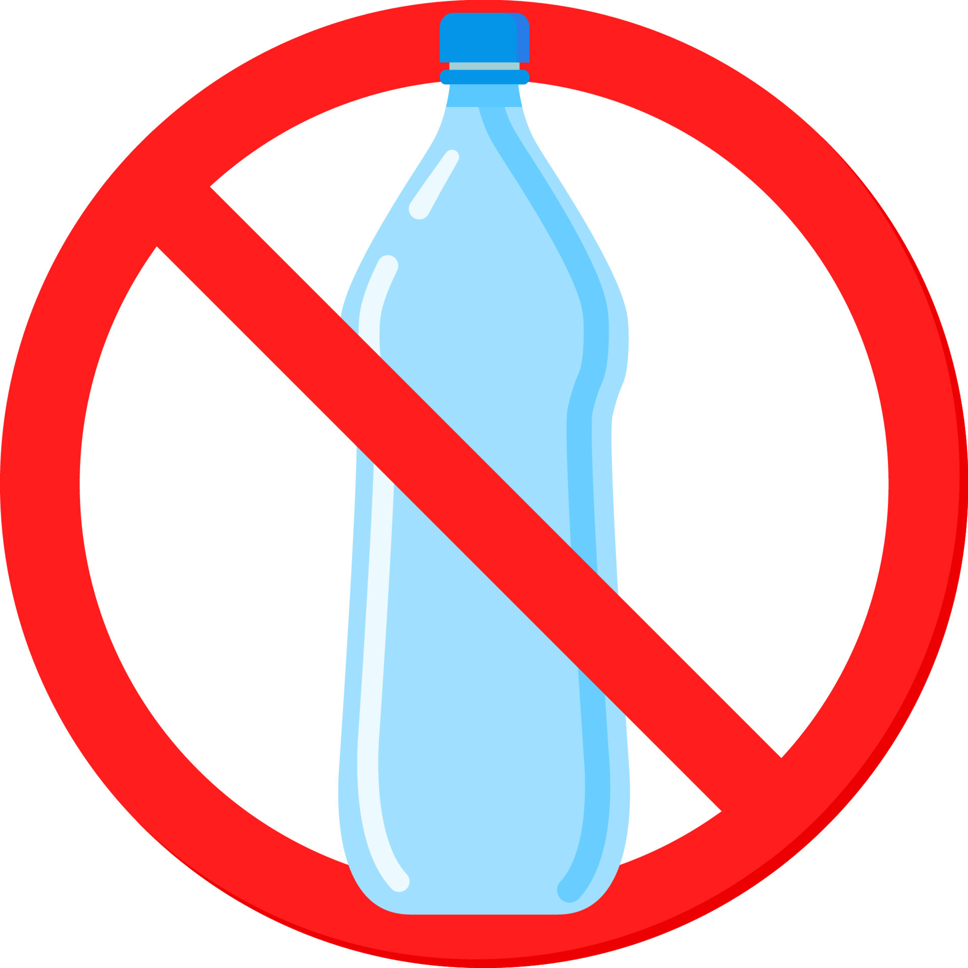 Water Bottle Icon On Transparent Background High-Res Vector