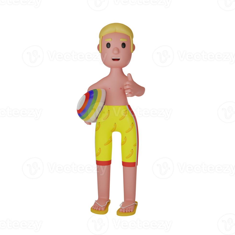 3d character people summer vacation png