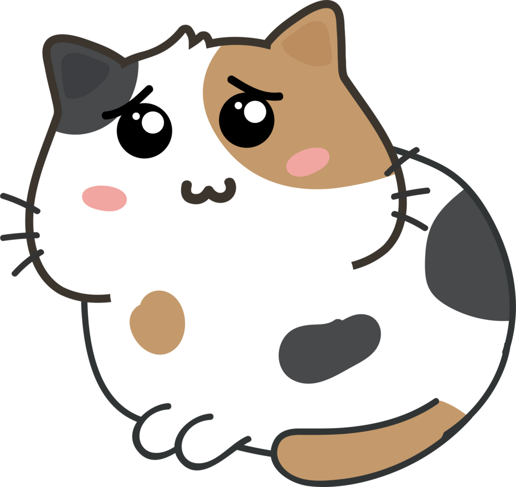 dessin animé de chat mignon. chaton animal de compagnie png