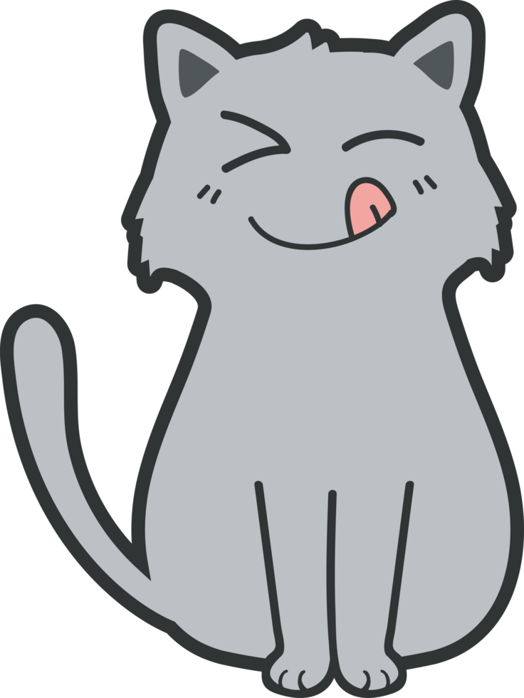 dessin animé de chat mignon. animal de compagnie minou png