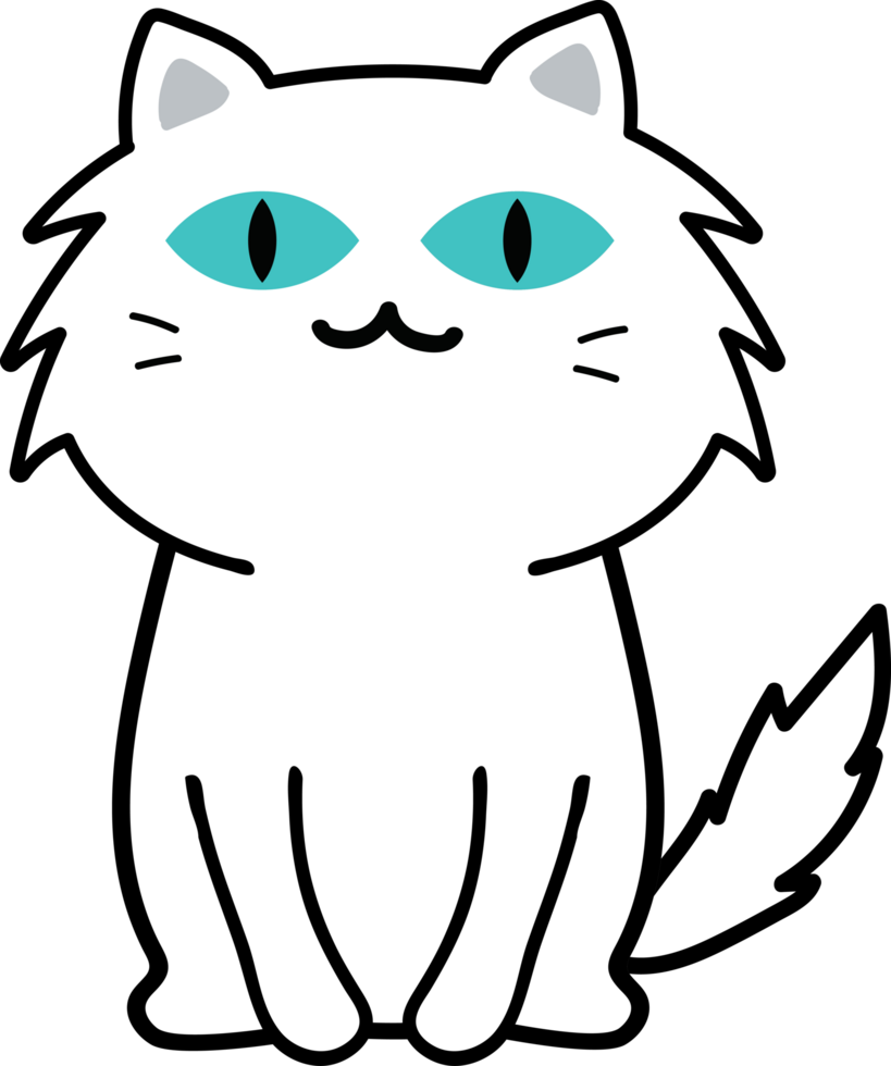 lindo gato de dibujos animados. gatito mascota png