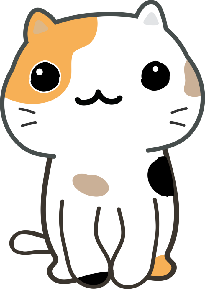 lindo gato de dibujos animados. gatito png