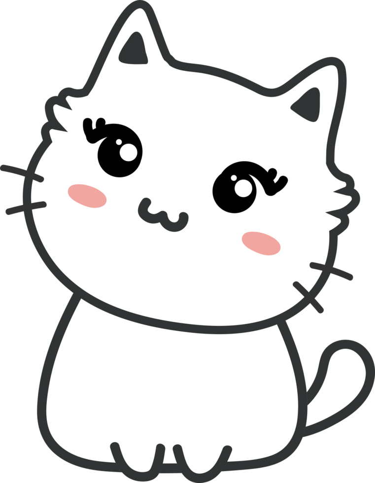 desenho de gato fofo. gatinha png