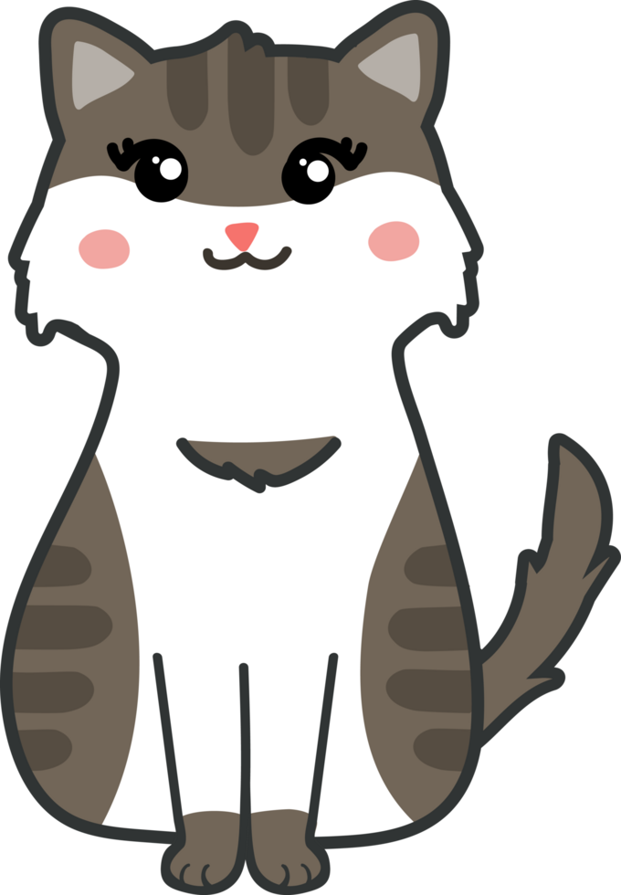 desenho de gato fofo. gatinha png