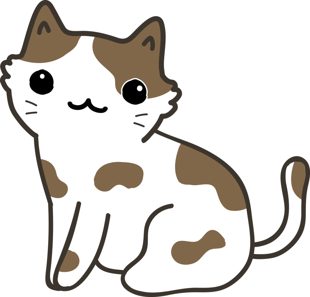 cute cat cartoon. kitty pet png