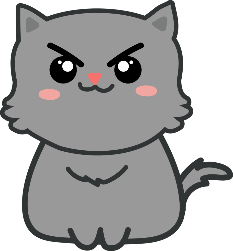 desenho de gato fofo. gatinha png