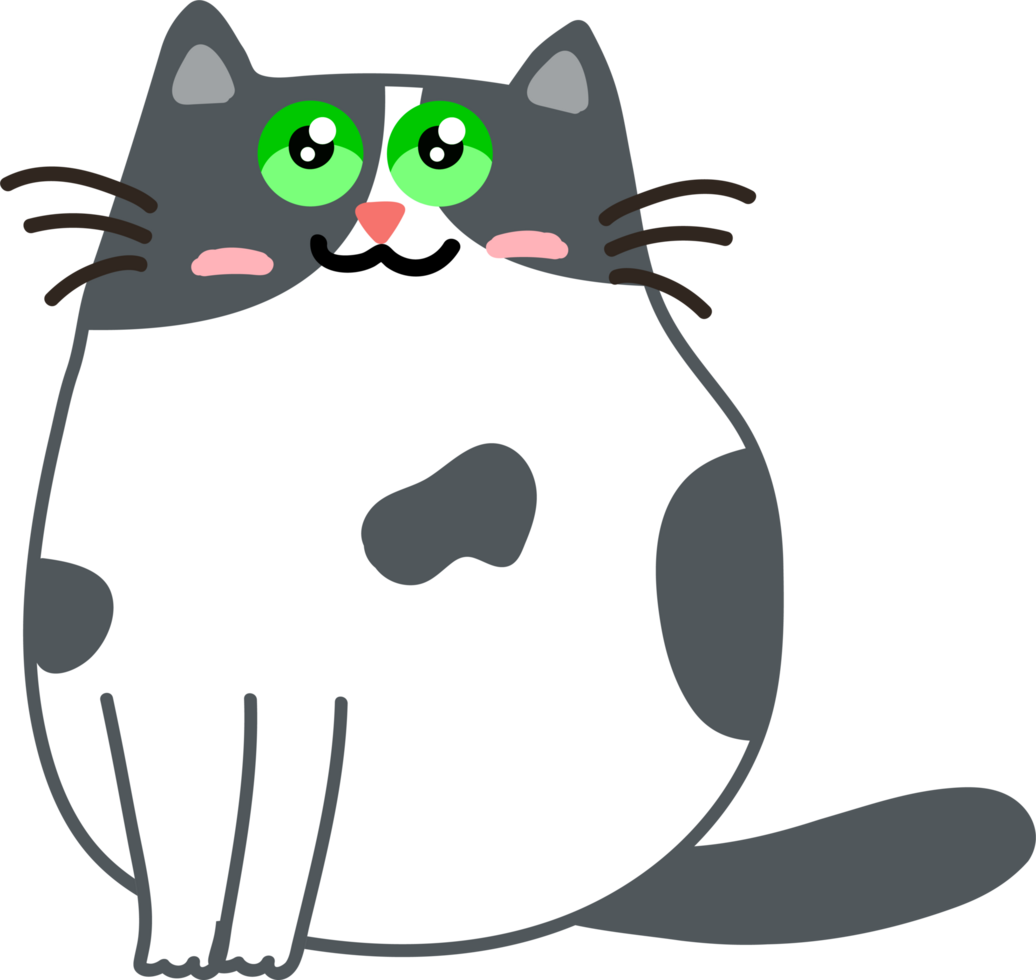 lindo gato de dibujos animados. gatito png