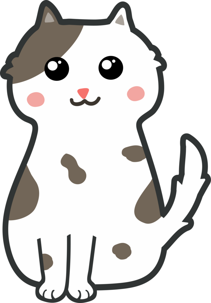 lindo gato de dibujos animados. gatito png