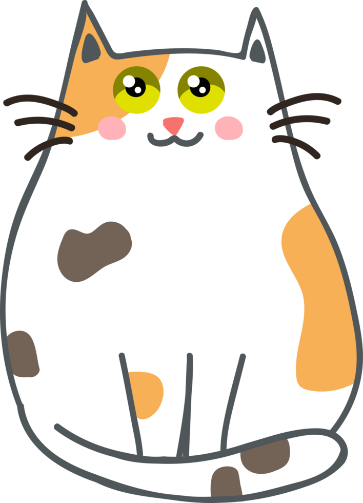 desenho de gato fofo. gatinha png