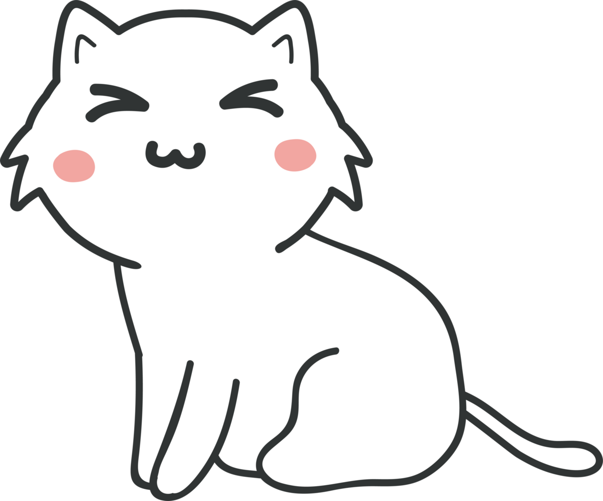 cute cat cartoon. kitten pet png