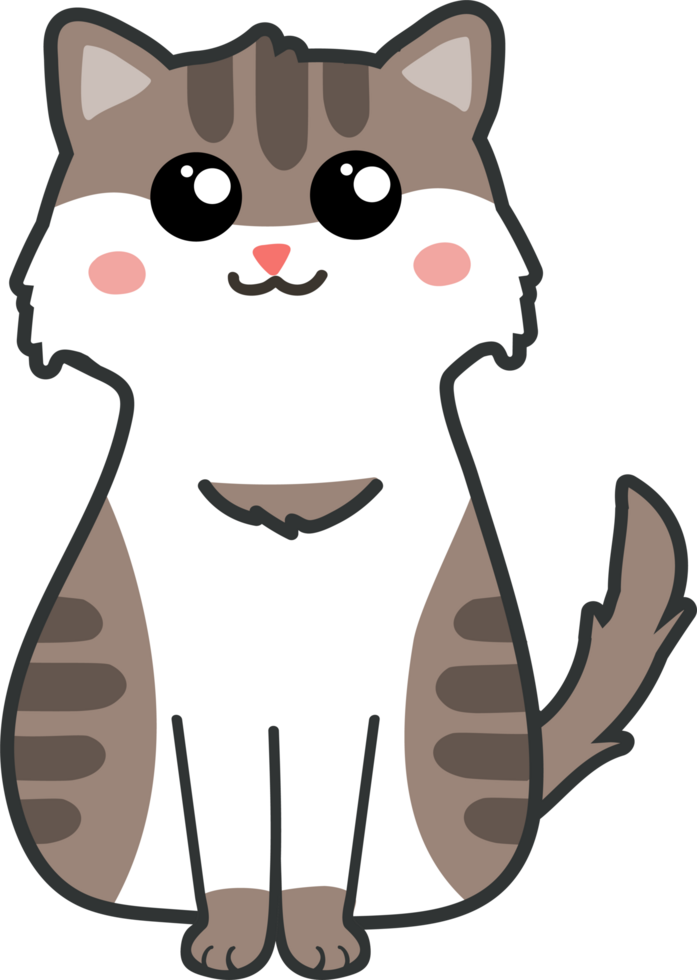 desenho de gato fofo. gatinha png