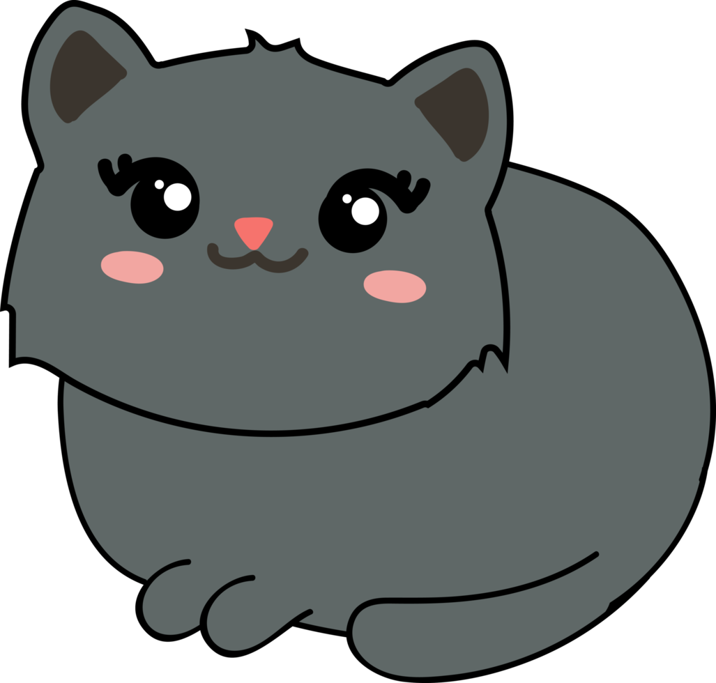 cute cat cartoon. kitten pet png