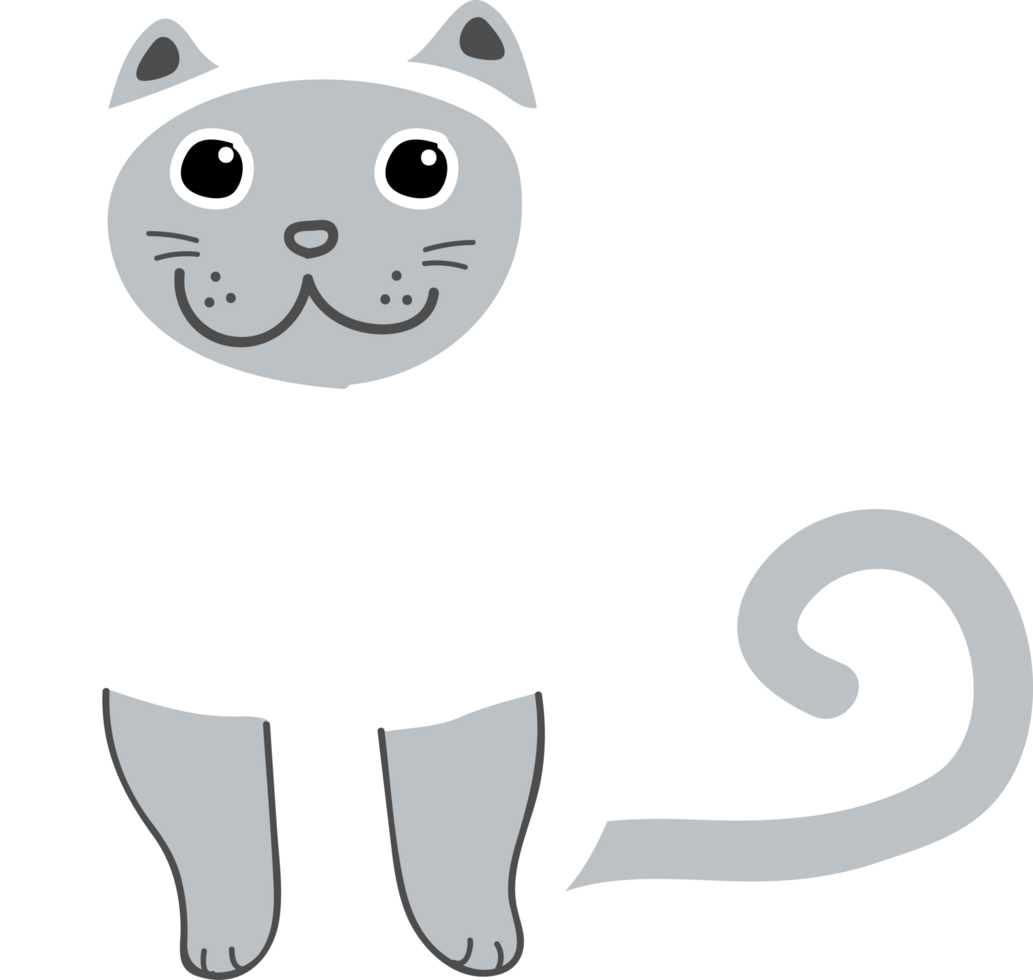 lindo gato de dibujos animados. gatito png