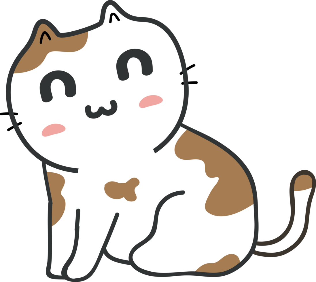 lindo gato de dibujos animados. gatito png