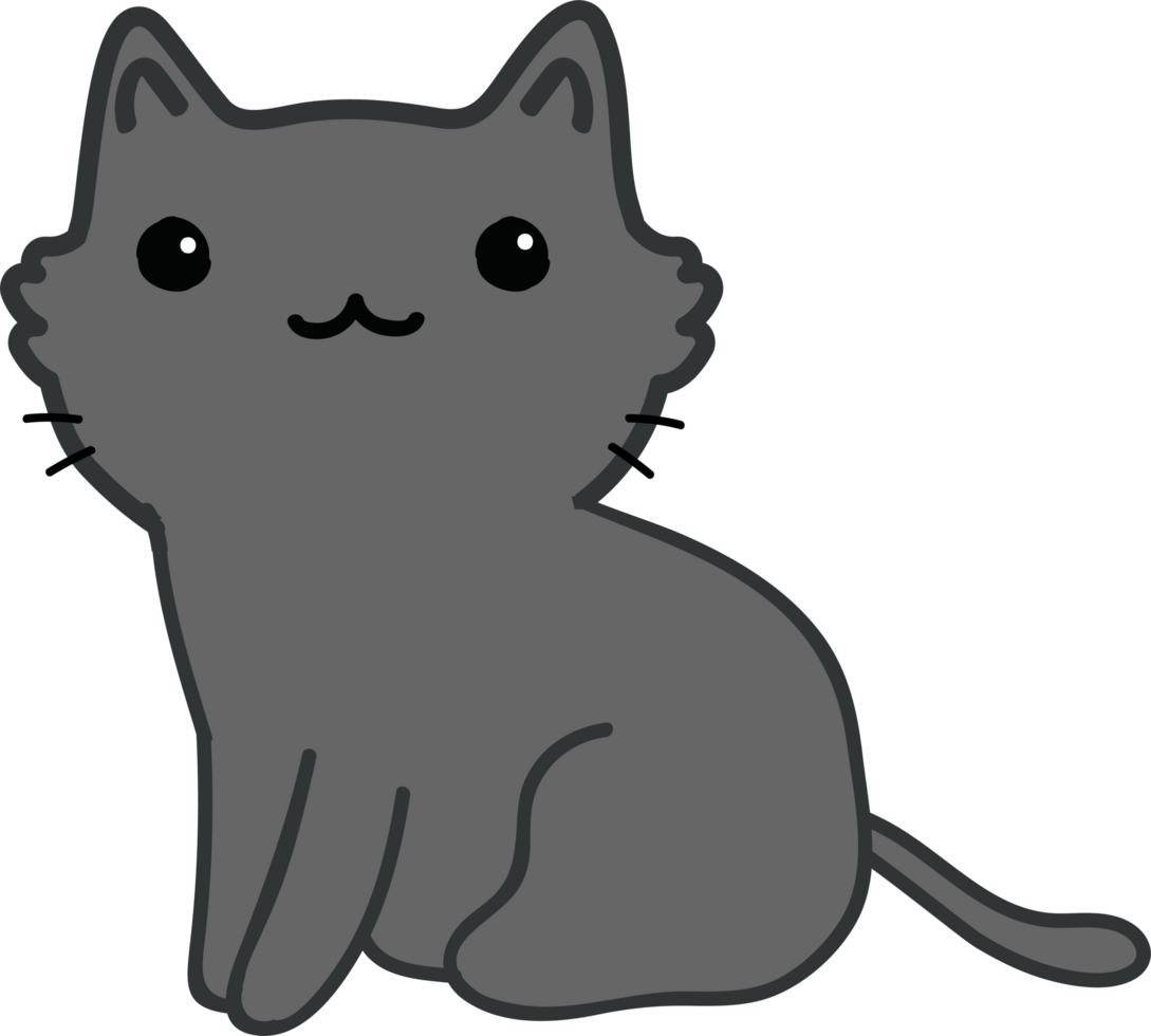 desenho de gato fofo. gatinho de estimação png