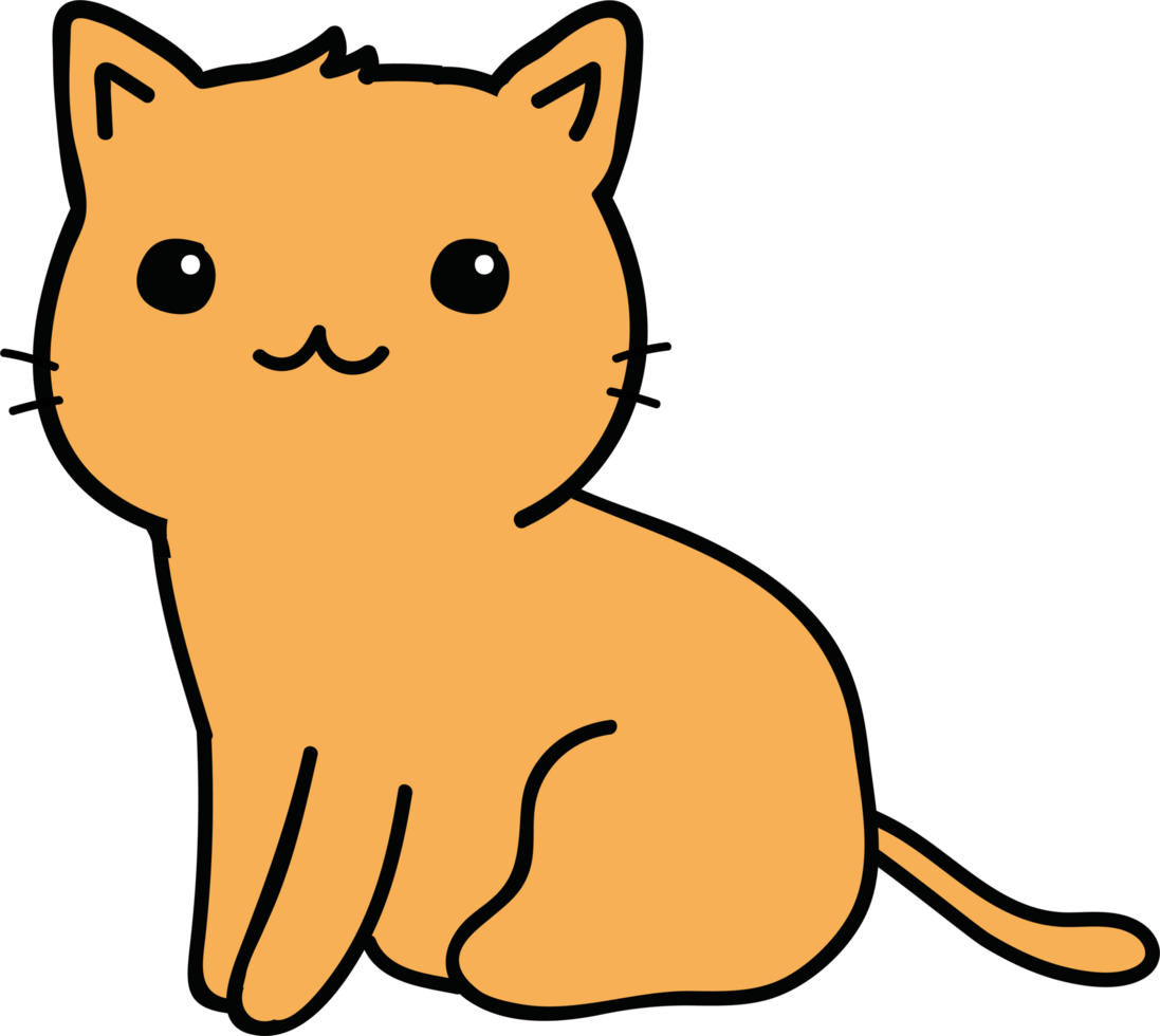 dessin animé de chat mignon. chaton animal de compagnie png