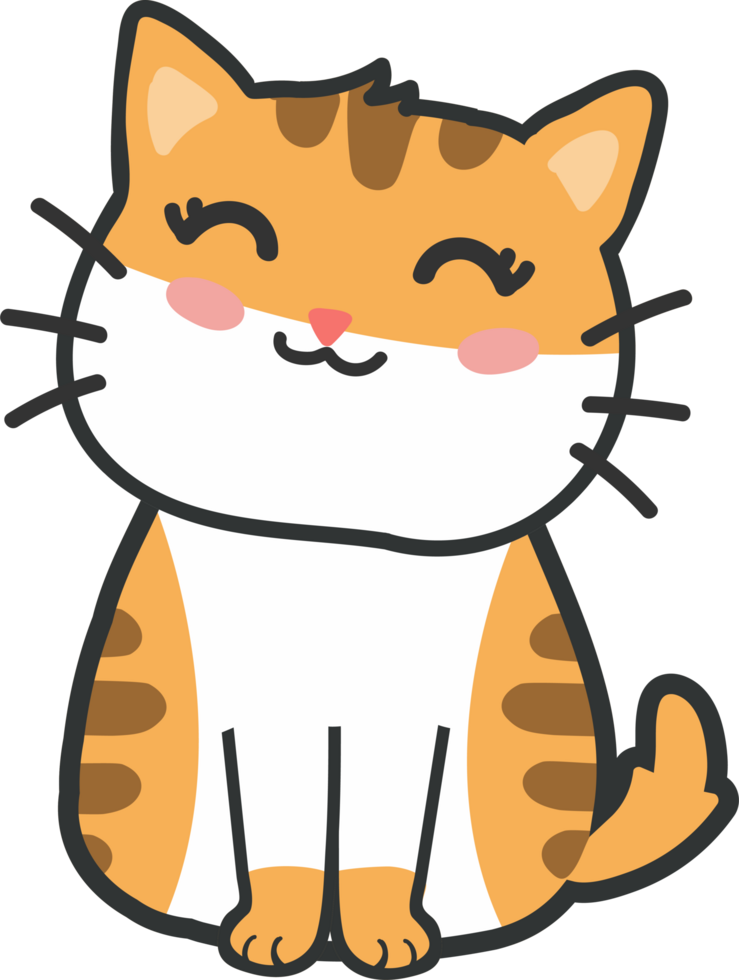 desenho de gato fofo. gatinha png