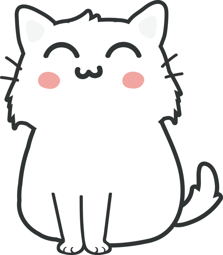 lindo gato de dibujos animados. gatito png