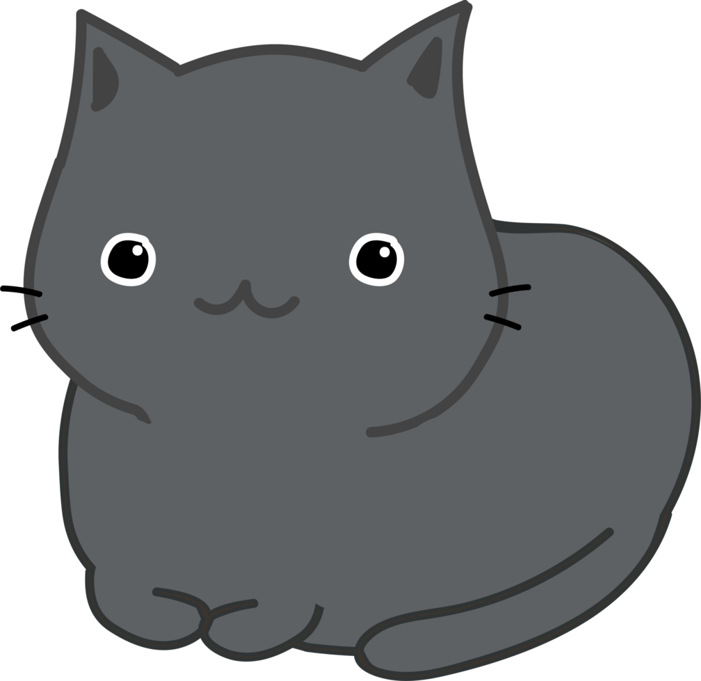 lindo gato de dibujos animados. gatito mascota png