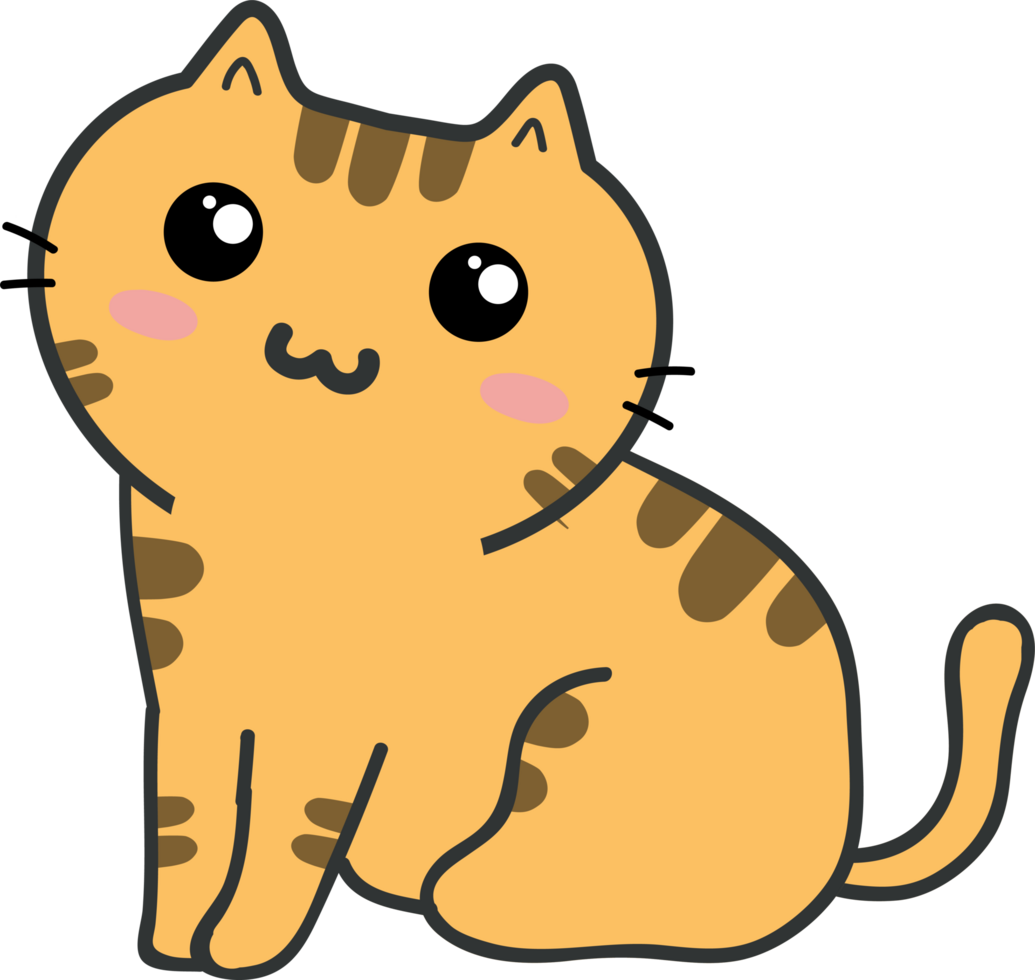 cute cat cartoon. kitten pet png