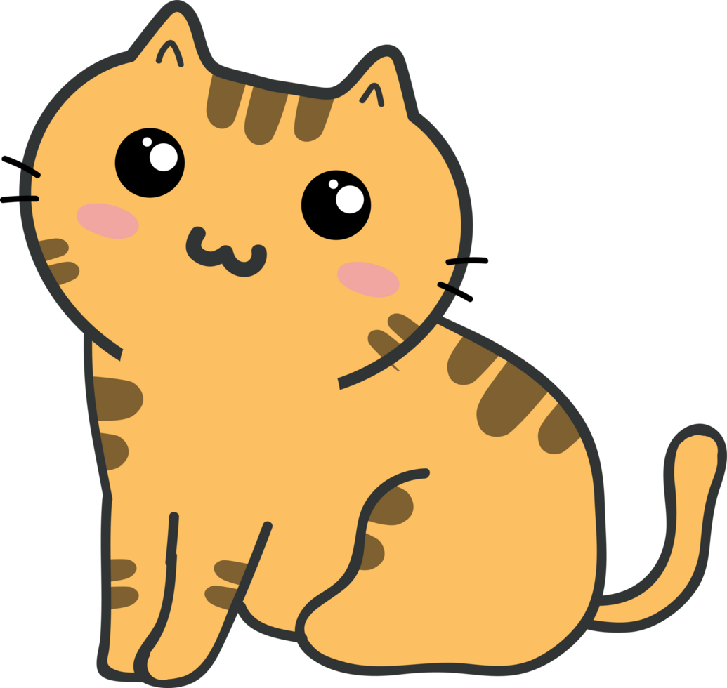 lindo gato de dibujos animados. gatito mascota png